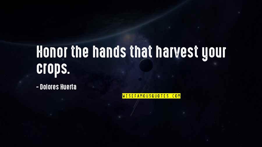 Crops Quotes By Dolores Huerta: Honor the hands that harvest your crops.