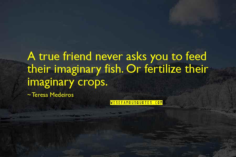 Crops Quotes By Teresa Medeiros: A true friend never asks you to feed