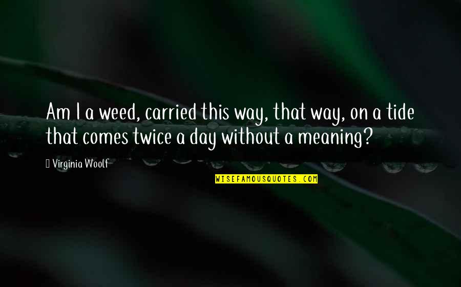 Crosetti And Titmus Quotes By Virginia Woolf: Am I a weed, carried this way, that Crosetti And Titmus Quotes By Virginia Woolf: Am I a weed, carried this way, that