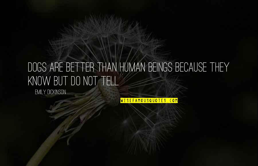 Crosiers Phoenix Quotes By Emily Dickinson: Dogs are better than human beings because they Crosiers Phoenix Quotes By Emily Dickinson: Dogs are better than human beings because they