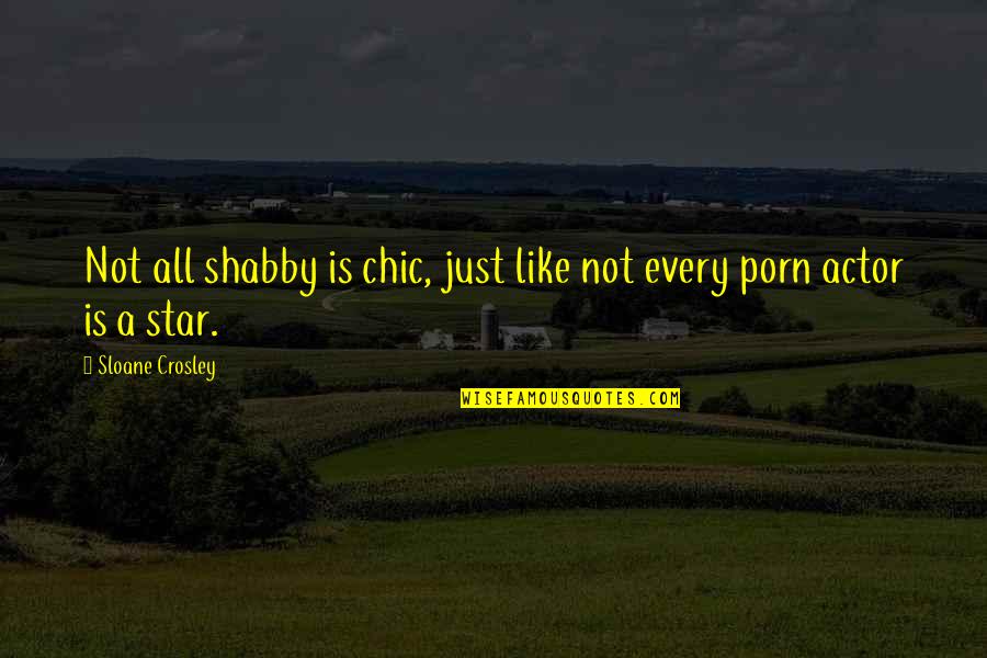 Crosley Quotes By Sloane Crosley: Not all shabby is chic, just like not