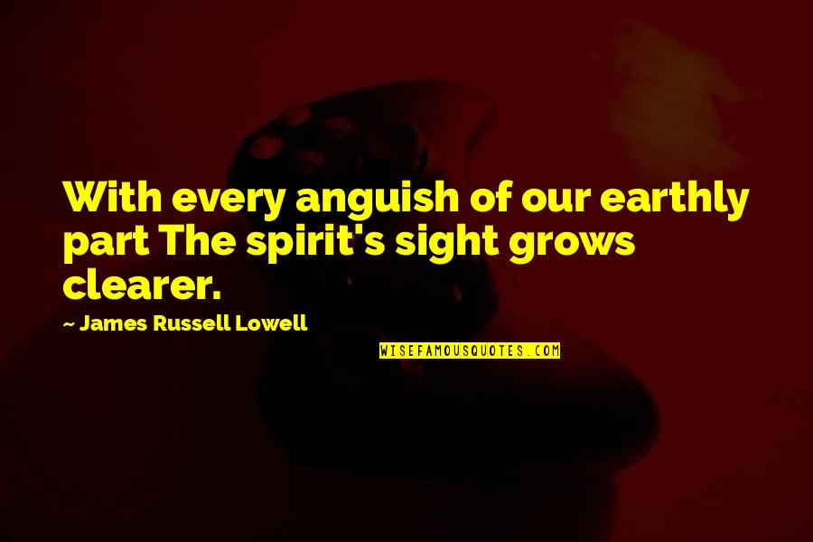 Cross Faded Quotes By James Russell Lowell: With every anguish of our earthly part The