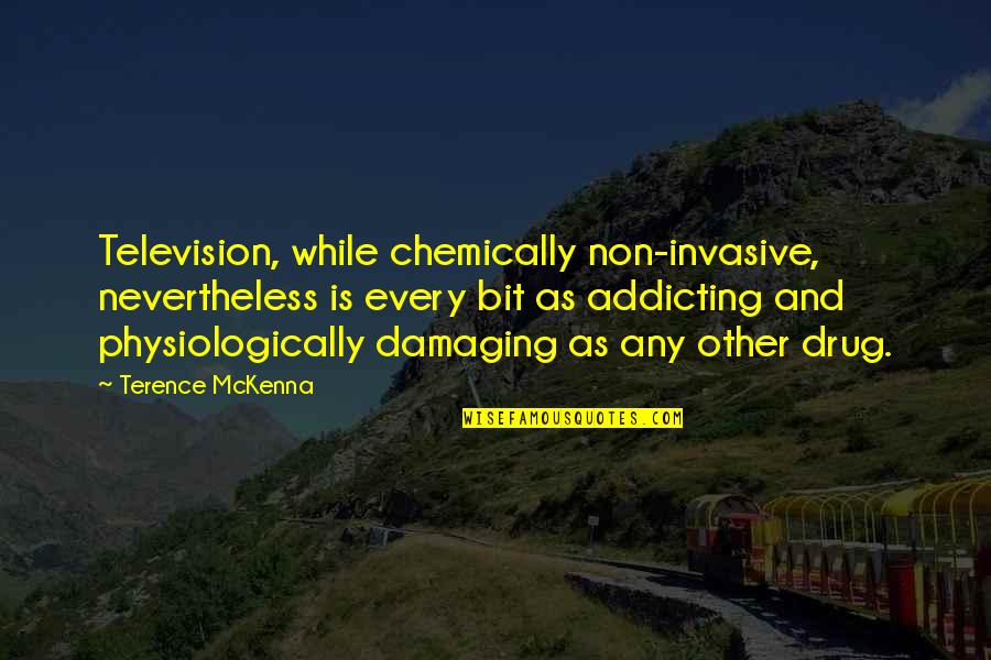 Crossbones Dog Quotes By Terence McKenna: Television, while chemically non-invasive, nevertheless is every bit Crossbones Dog Quotes By Terence McKenna: Television, while chemically non-invasive, nevertheless is every bit
