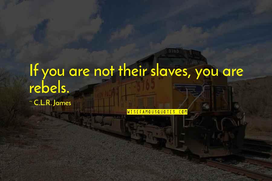 Crossed Wires Quotes By C.L.R. James: If you are not their slaves, you are
