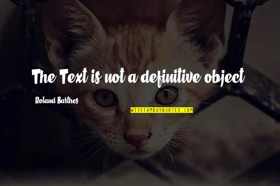 Crossette Braids Quotes By Roland Barthes: The Text is not a definitive object. Crossette Braids Quotes By Roland Barthes: The Text is not a definitive object.