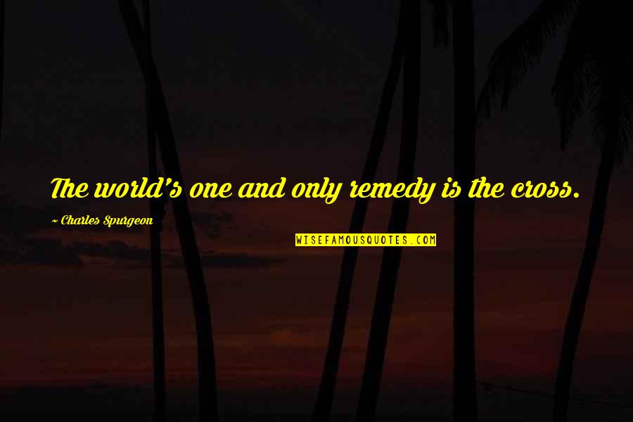 Cross's Quotes By Charles Spurgeon: The world's one and only remedy is the