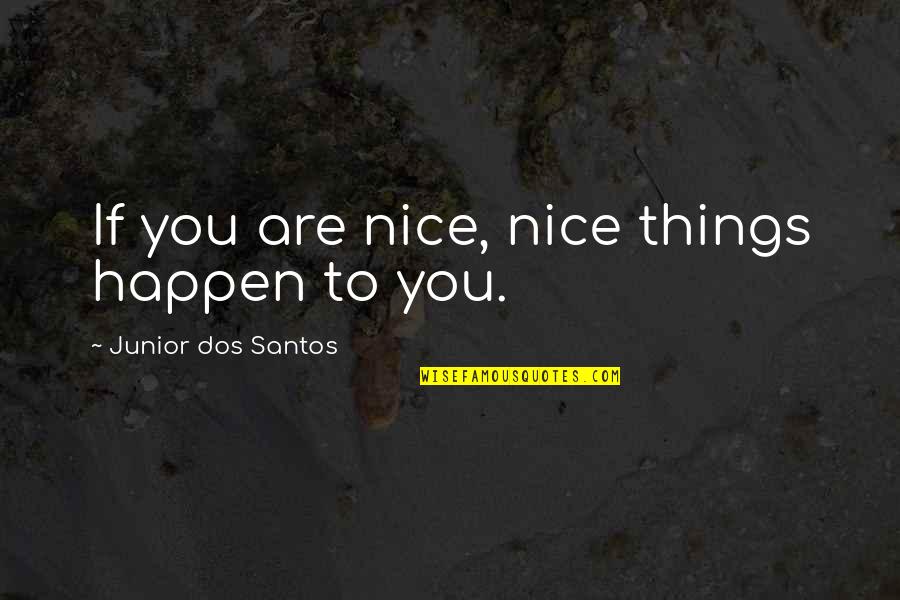 Crotchless Quotes By Junior Dos Santos: If you are nice, nice things happen to