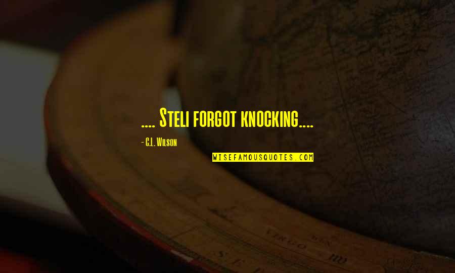 Crottes De Renard Quotes By C.L. Wilson: .... Steli forgot knocking....