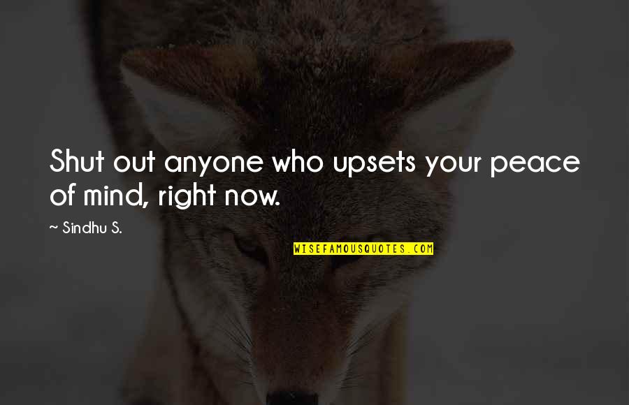 Crotty Funeral Home Quotes By Sindhu S.: Shut out anyone who upsets your peace of