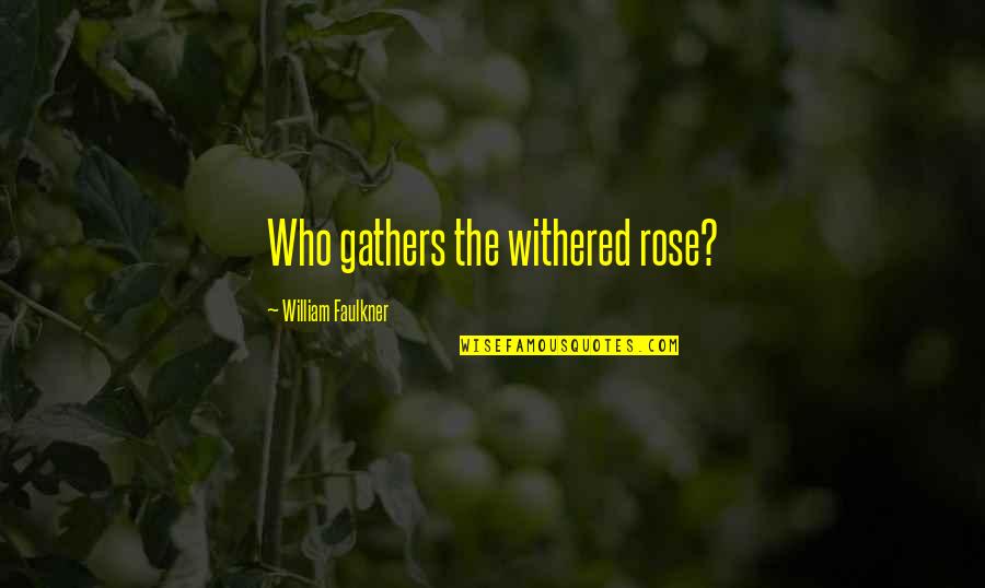 Crow Hogan Quotes By William Faulkner: Who gathers the withered rose? Crow Hogan Quotes By William Faulkner: Who gathers the withered rose?