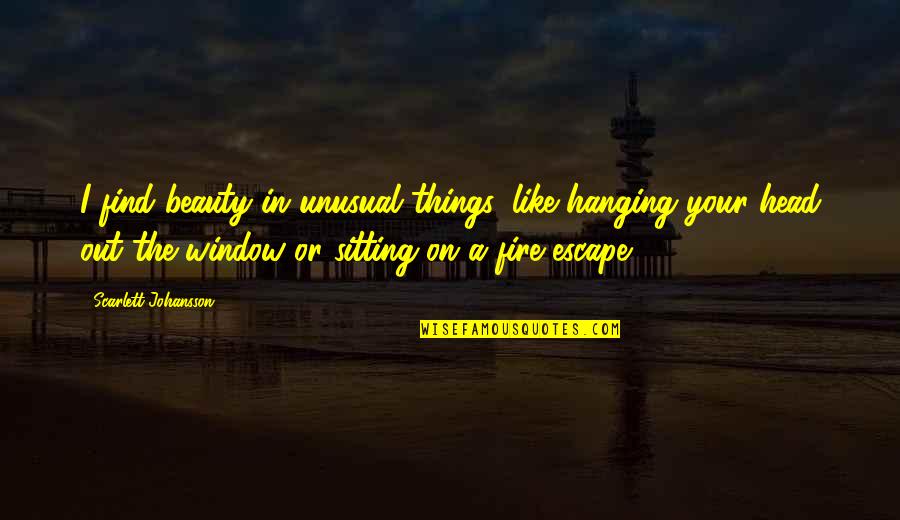 Crowchild Llc Quotes By Scarlett Johansson: I find beauty in unusual things, like hanging Crowchild Llc Quotes By Scarlett Johansson: I find beauty in unusual things, like hanging