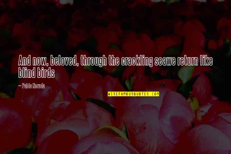 Crowd Psychology Quotes By Pablo Neruda: And now, beloved, through the crackling seawe return