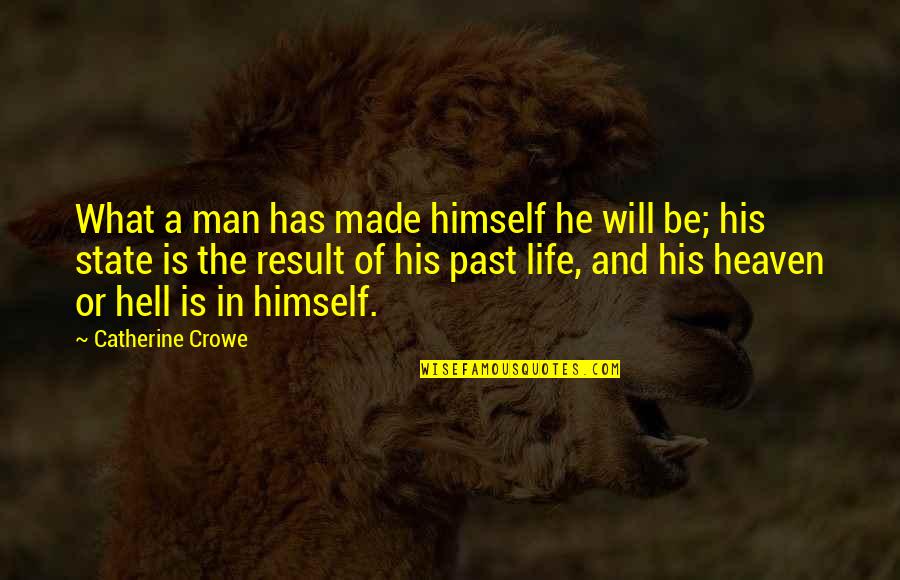 Crowe's Quotes By Catherine Crowe: What a man has made himself he will