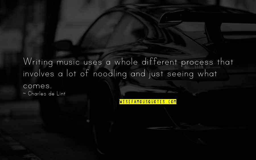 Crown On Your Head Nancy Tillman Quotes By Charles De Lint: Writing music uses a whole different process that Crown On Your Head Nancy Tillman Quotes By Charles De Lint: Writing music uses a whole different process that