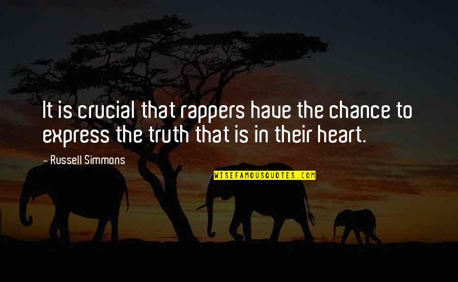 Crucial Quotes By Russell Simmons: It is crucial that rappers have the chance
