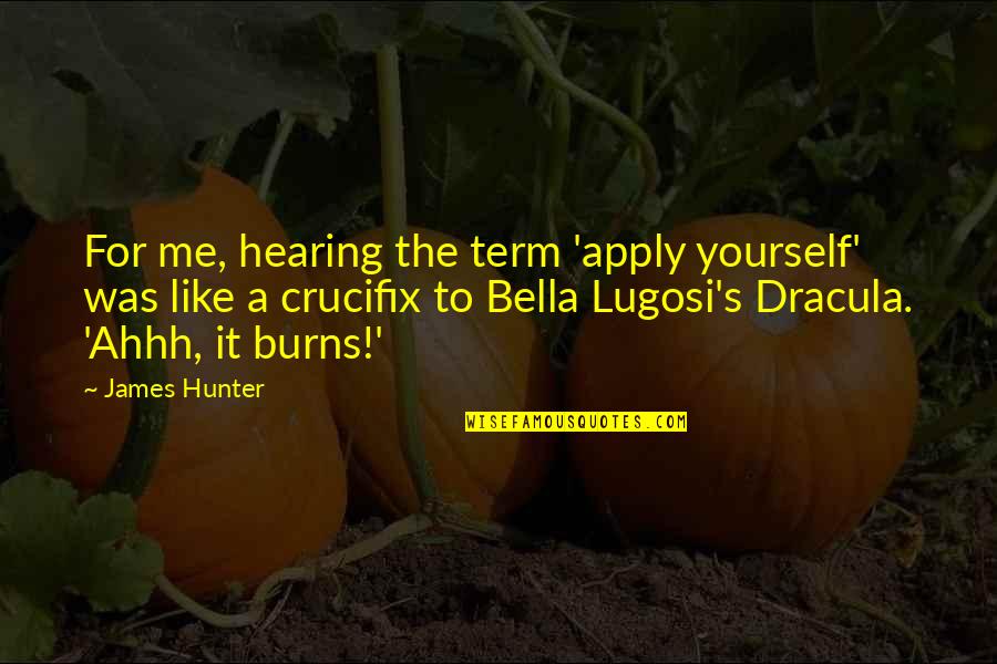 Crucifix Quotes By James Hunter: For me, hearing the term 'apply yourself' was