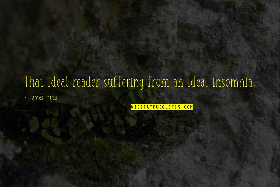 Crud Quotes By James Joyce: That ideal reader suffering from an ideal insomnia.