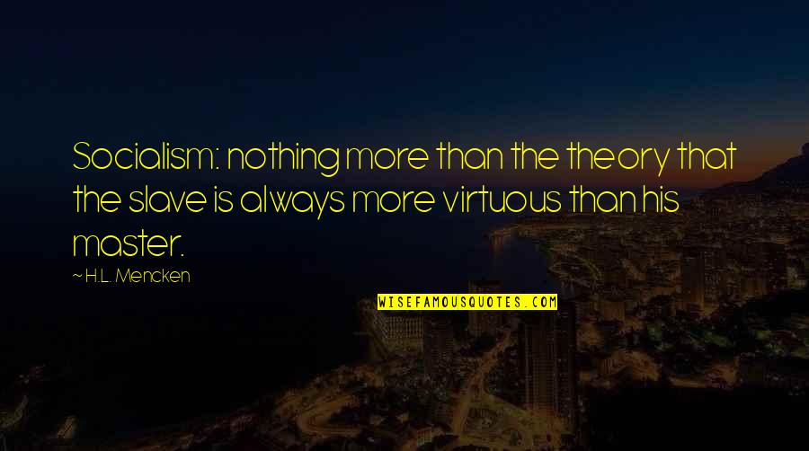 Crudele Moorestown Quotes By H.L. Mencken: Socialism: nothing more than the theory that the