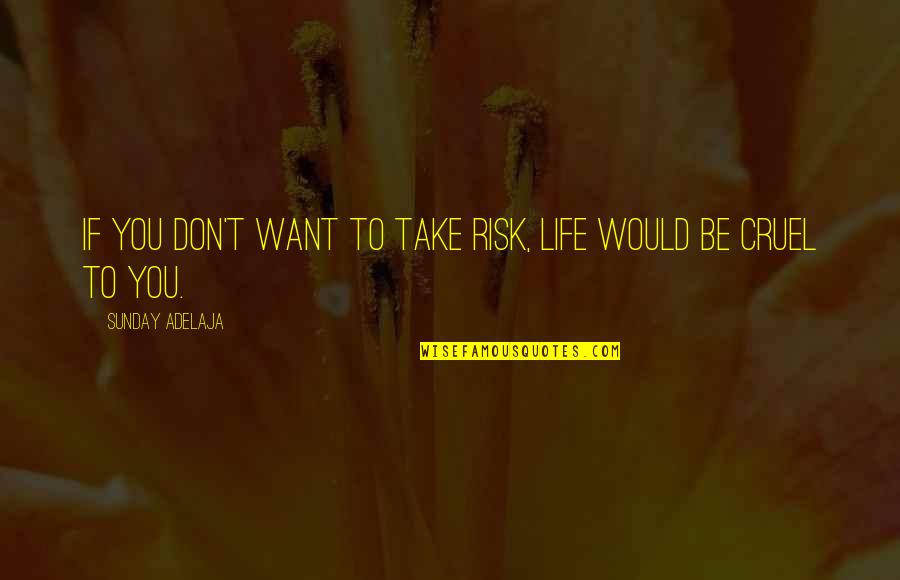 Cruel Life Quotes By Sunday Adelaja: If you don't want to take risk, life