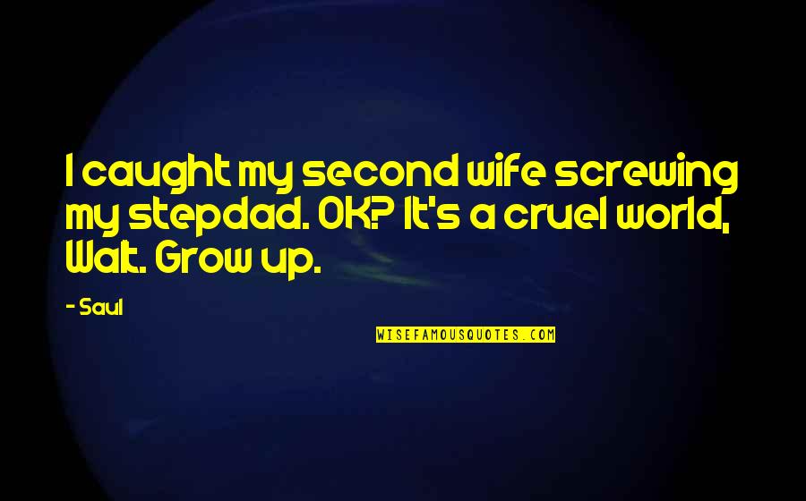 Cruel World Quotes By Saul: I caught my second wife screwing my stepdad.