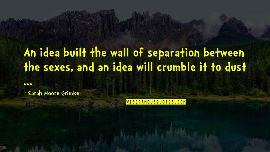 Crumble Quotes By Sarah Moore Grimke: An idea built the wall of separation between