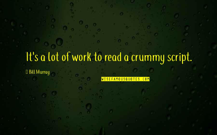 Crummy Quotes By Bill Murray: It's a lot of work to read a