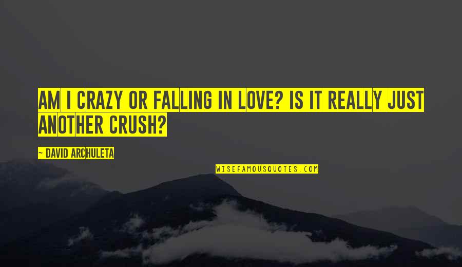 Crush It Quotes By David Archuleta: Am I crazy or falling in love? Is