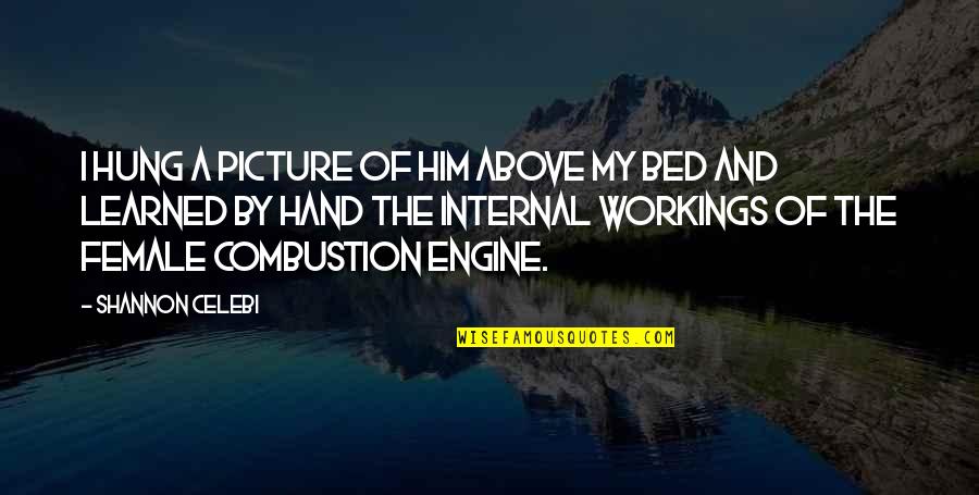 Crush On Him Quotes By Shannon Celebi: I hung a picture of him above my Crush On Him Quotes By Shannon Celebi: I hung a picture of him above my