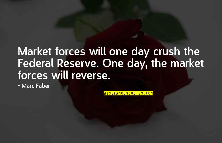 Crush The Day Quotes By Marc Faber: Market forces will one day crush the Federal
