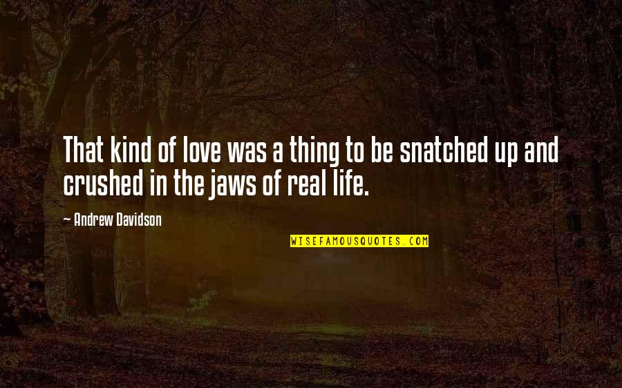 Crushed Love Quotes By Andrew Davidson: That kind of love was a thing to