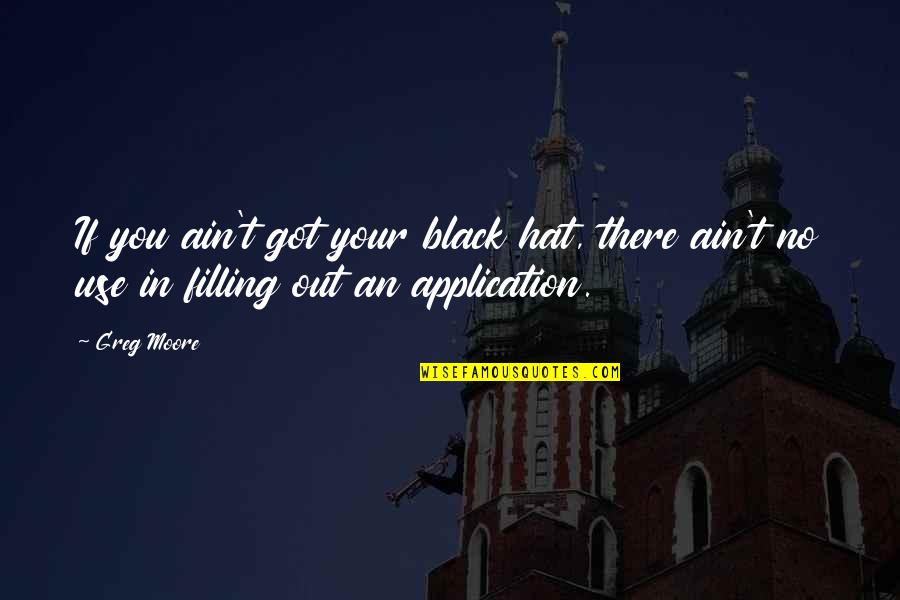 Crushing On A Guy You Just Met Quotes By Greg Moore: If you ain't got your black hat, there