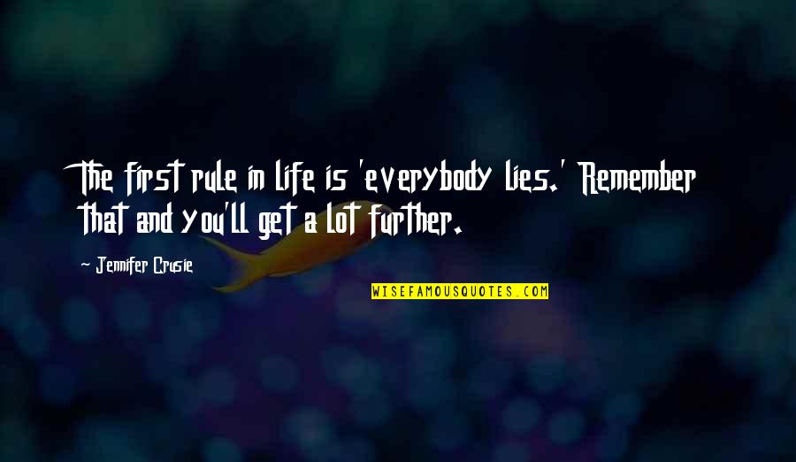 Crusie Quotes By Jennifer Crusie: The first rule in life is 'everybody lies.'