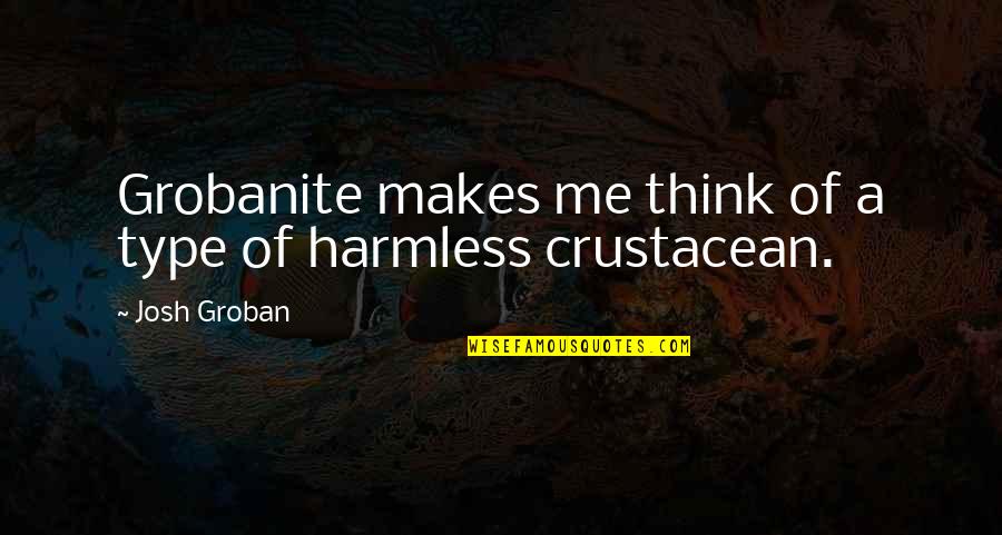 Crustacean Quotes By Josh Groban: Grobanite makes me think of a type of