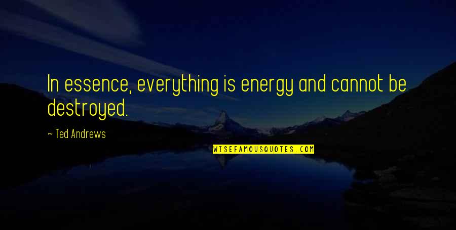 Cruzaras Quotes By Ted Andrews: In essence, everything is energy and cannot be