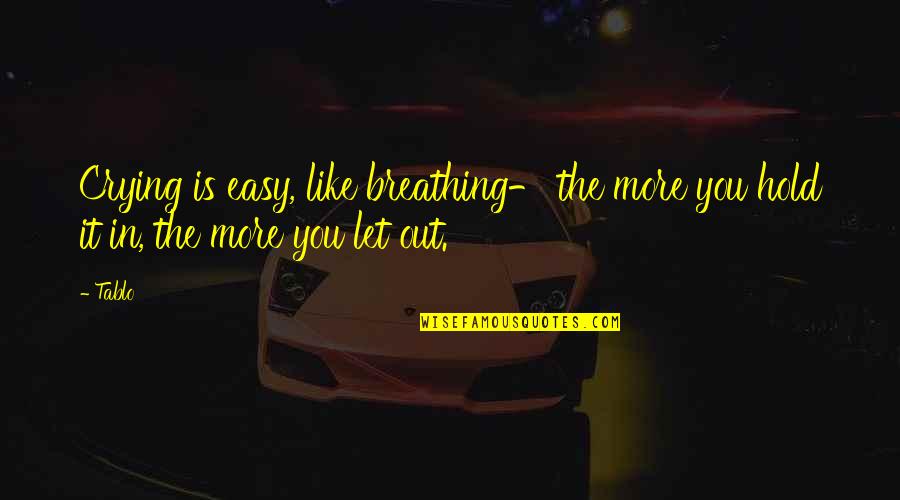 Cry It Out Quotes By Tablo: Crying is easy, like breathing- the more you