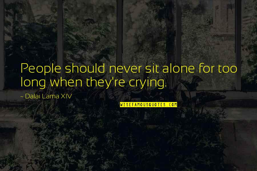 Crying Alone Quotes By Dalai Lama XIV: People should never sit alone for too long