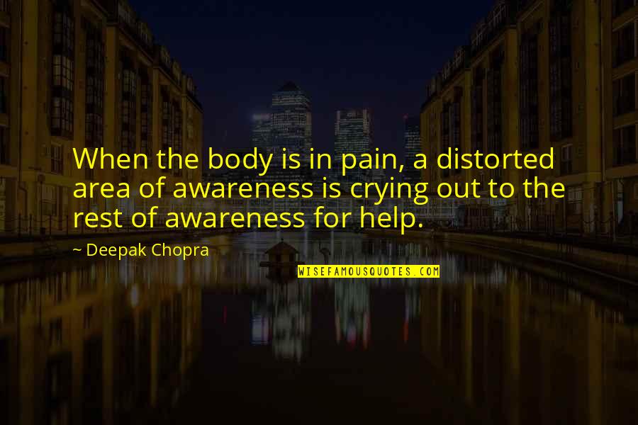 Crying And Pain Quotes By Deepak Chopra: When the body is in pain, a distorted