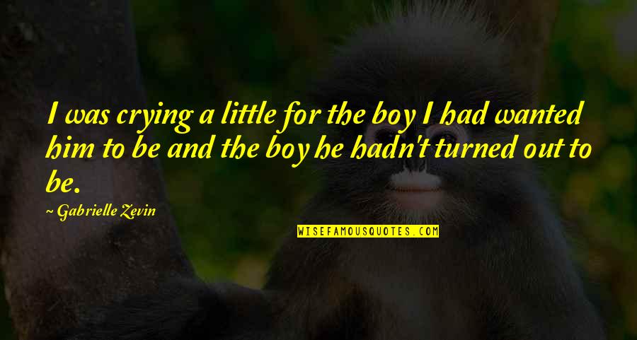 Crying For Him Quotes By Gabrielle Zevin: I was crying a little for the boy