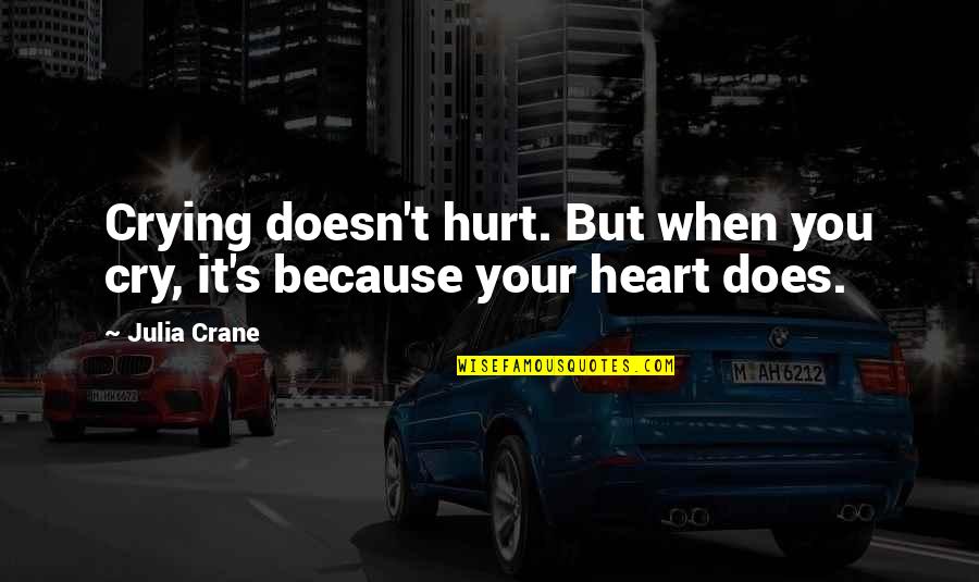 Crying From Heart Quotes By Julia Crane: Crying doesn't hurt. But when you cry, it's