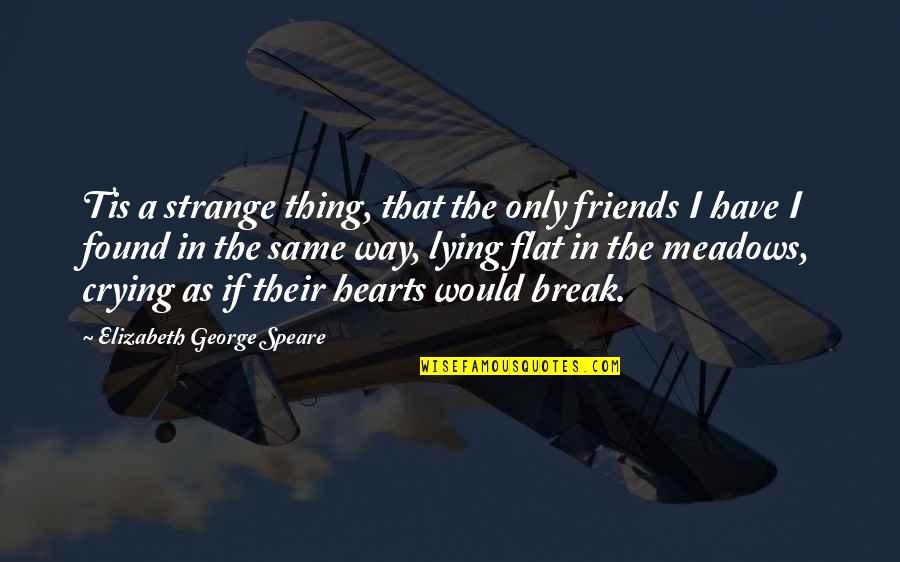 Crying Is The Only Way Quotes By Elizabeth George Speare: Tis a strange thing, that the only friends