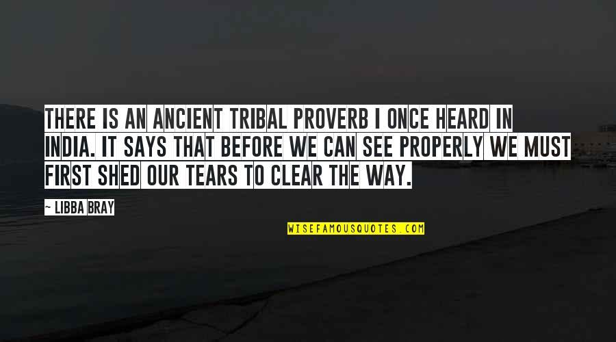 Crying Is The Only Way Quotes By Libba Bray: There is an ancient tribal proverb I once