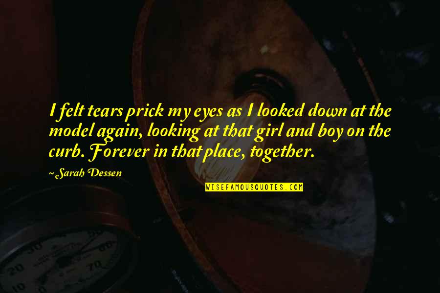 Crying Over A Girl Quotes By Sarah Dessen: I felt tears prick my eyes as I