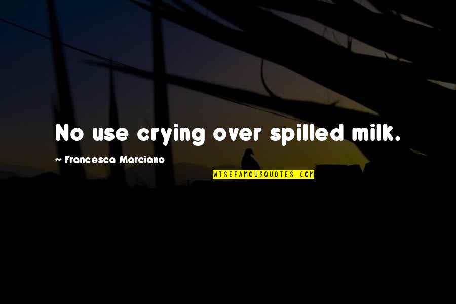 Crying Over Spilled Milk Quotes By Francesca Marciano: No use crying over spilled milk.