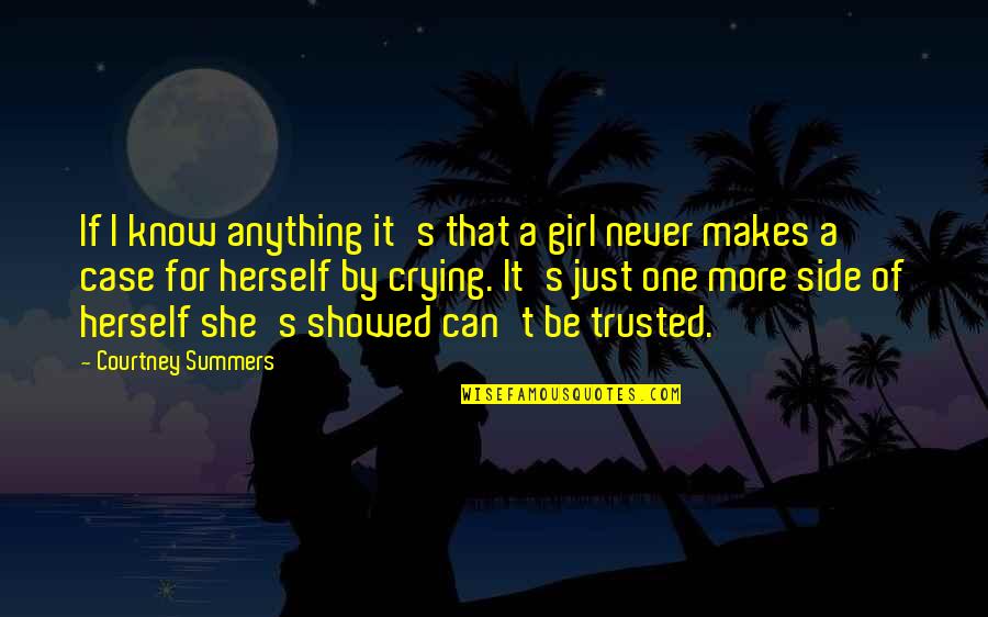 Crying's Quotes By Courtney Summers: If I know anything it's that a girl