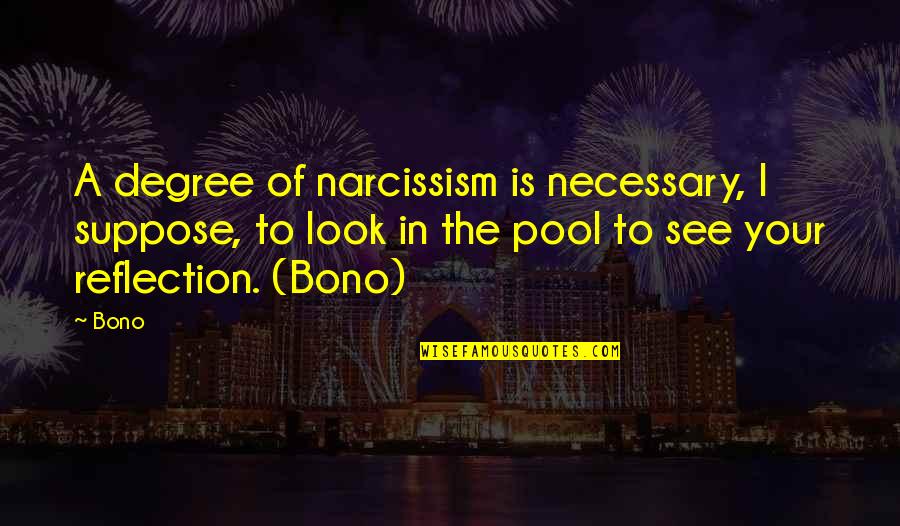 Cryp Quotes By Bono: A degree of narcissism is necessary, I suppose,