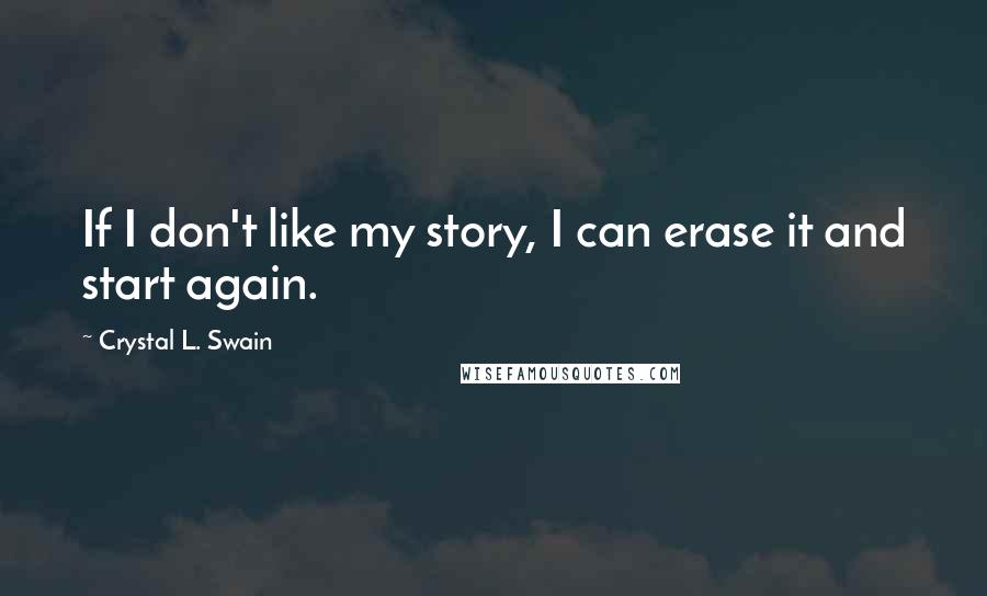 Crystal L. Swain quotes: If I don't like my story, I can erase it and start again.