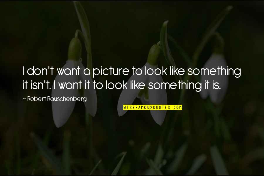 Crystallised Quotes By Robert Rauschenberg: I don't want a picture to look like