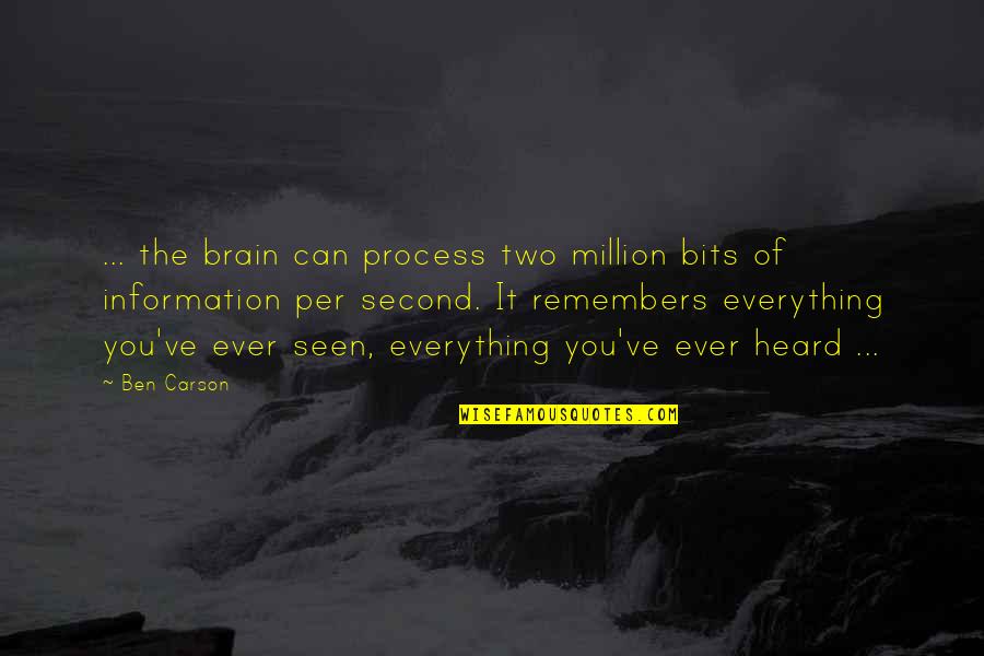 Crystallises Quotes By Ben Carson: ... the brain can process two million bits