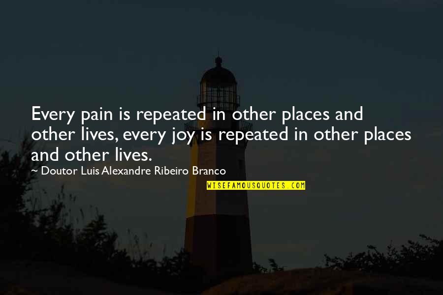 Crystallises Quotes By Doutor Luis Alexandre Ribeiro Branco: Every pain is repeated in other places and