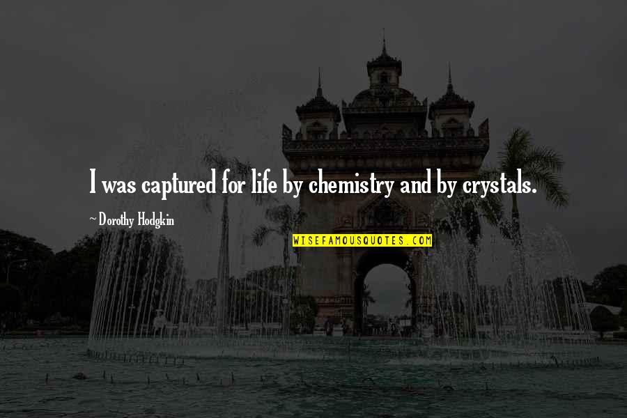 Crystals Of Life Quotes By Dorothy Hodgkin: I was captured for life by chemistry and